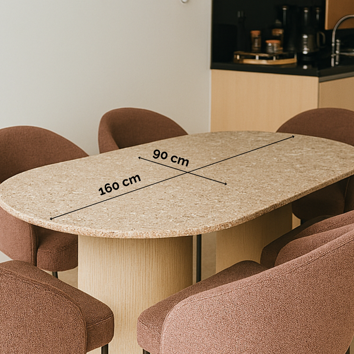 Table salle à manger en marbre avec 6 chaises