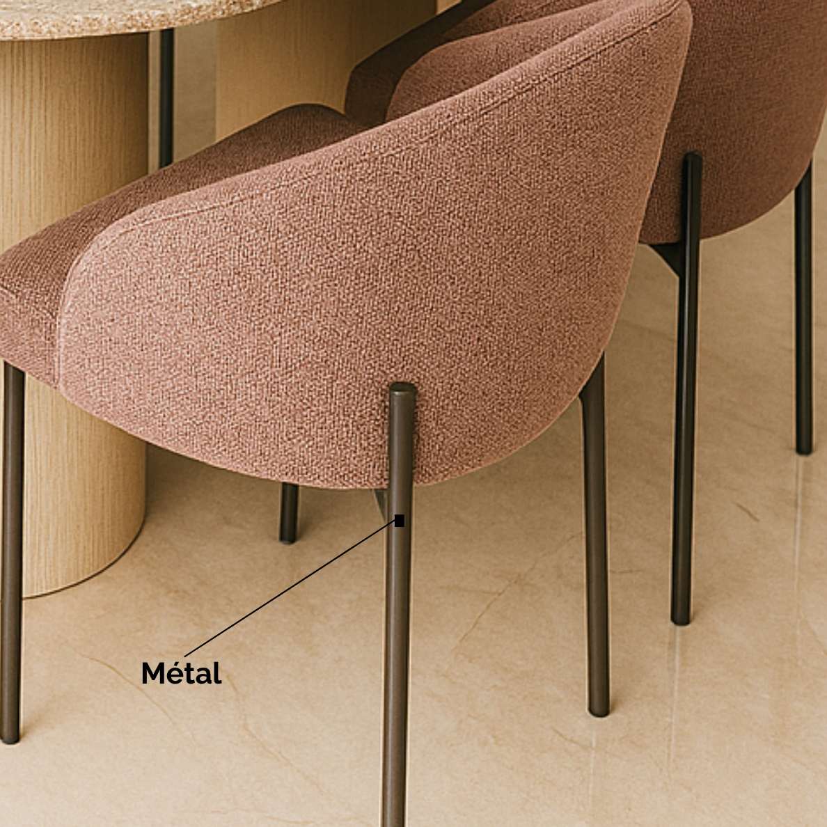Table salle à manger en marbre avec 6 chaises