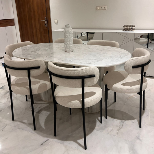 Table salle à manger en Marbre avec 6 chaises