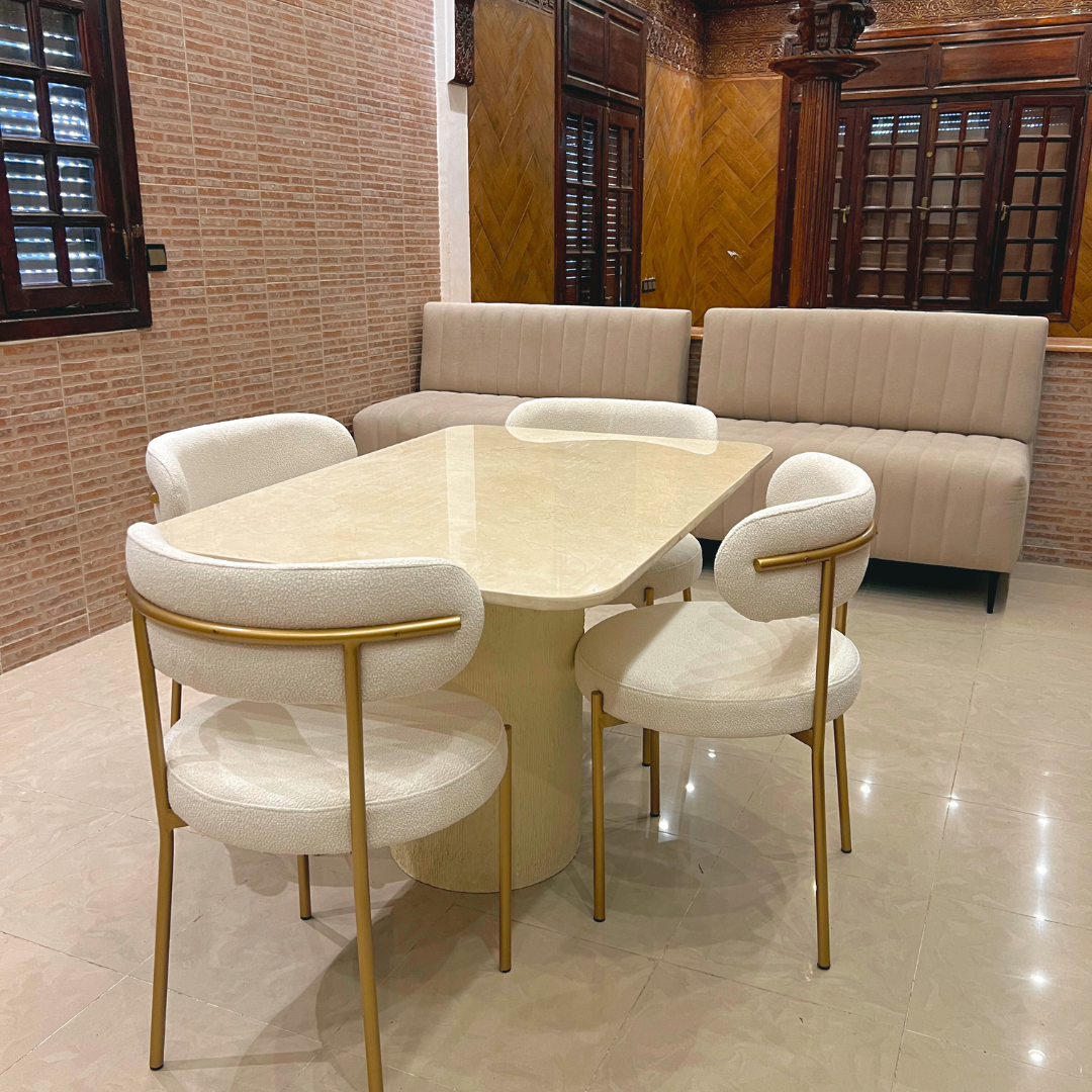 Table salle à manger en marbre avec 4 chaises