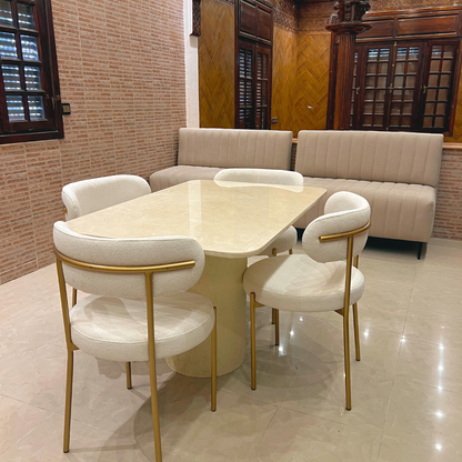 Table salle à manger en marbre avec 4 chaises