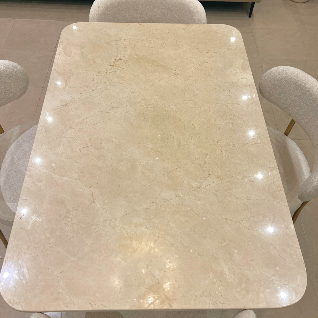 Table salle à manger en marbre avec 4 chaises