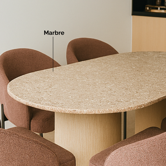 Table salle à manger en marbre avec 6 chaises