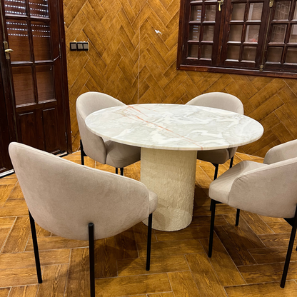Table salle à manger en marbre avec 4 chaises