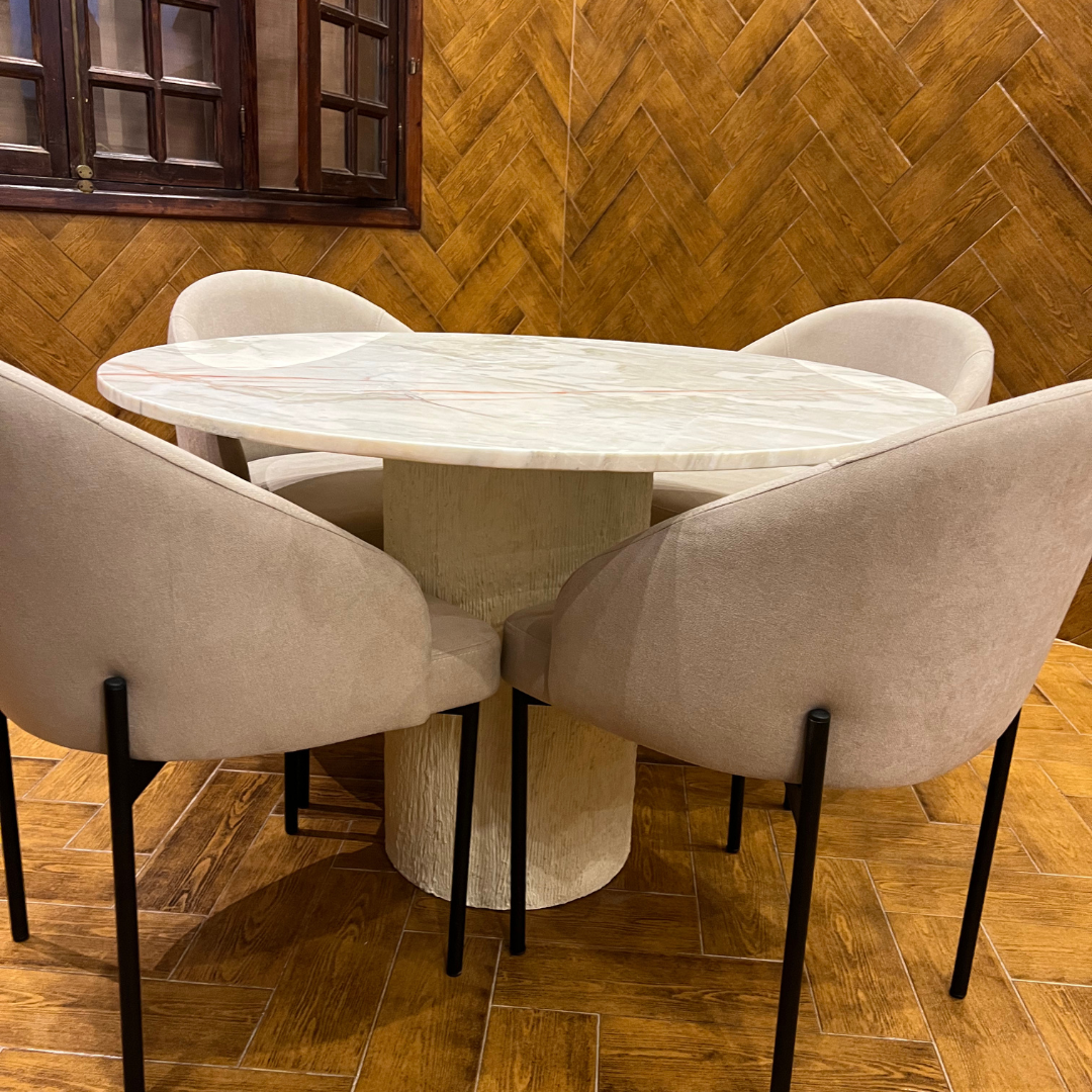 Table salle à manger en marbre avec 4 chaises