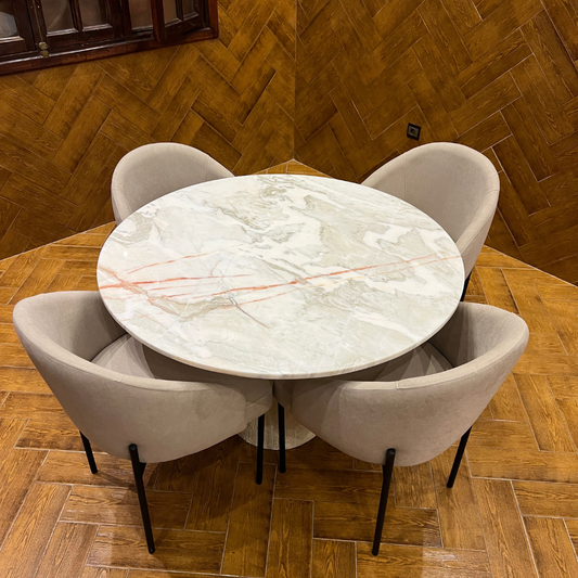 Table salle à manger en marbre avec 4 chaises