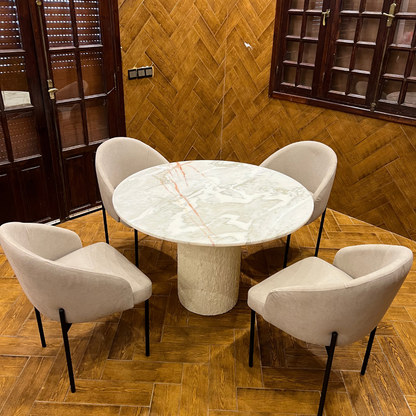 Table salle à manger en marbre avec 4 chaises