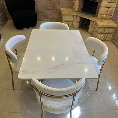 Table salle à manger en marbre avec 4 chaises