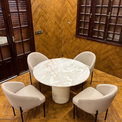 Table salle à manger en marbre avec 4 chaises