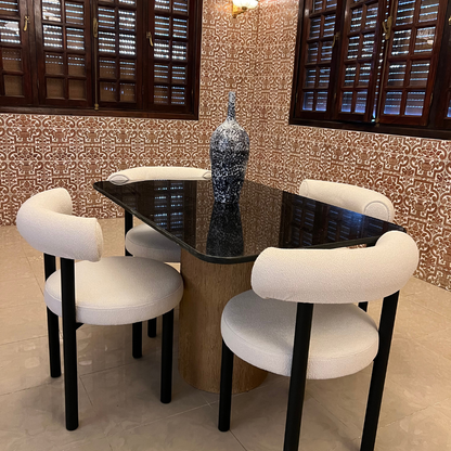 Table salle à manger en marbre avec 4 chaises