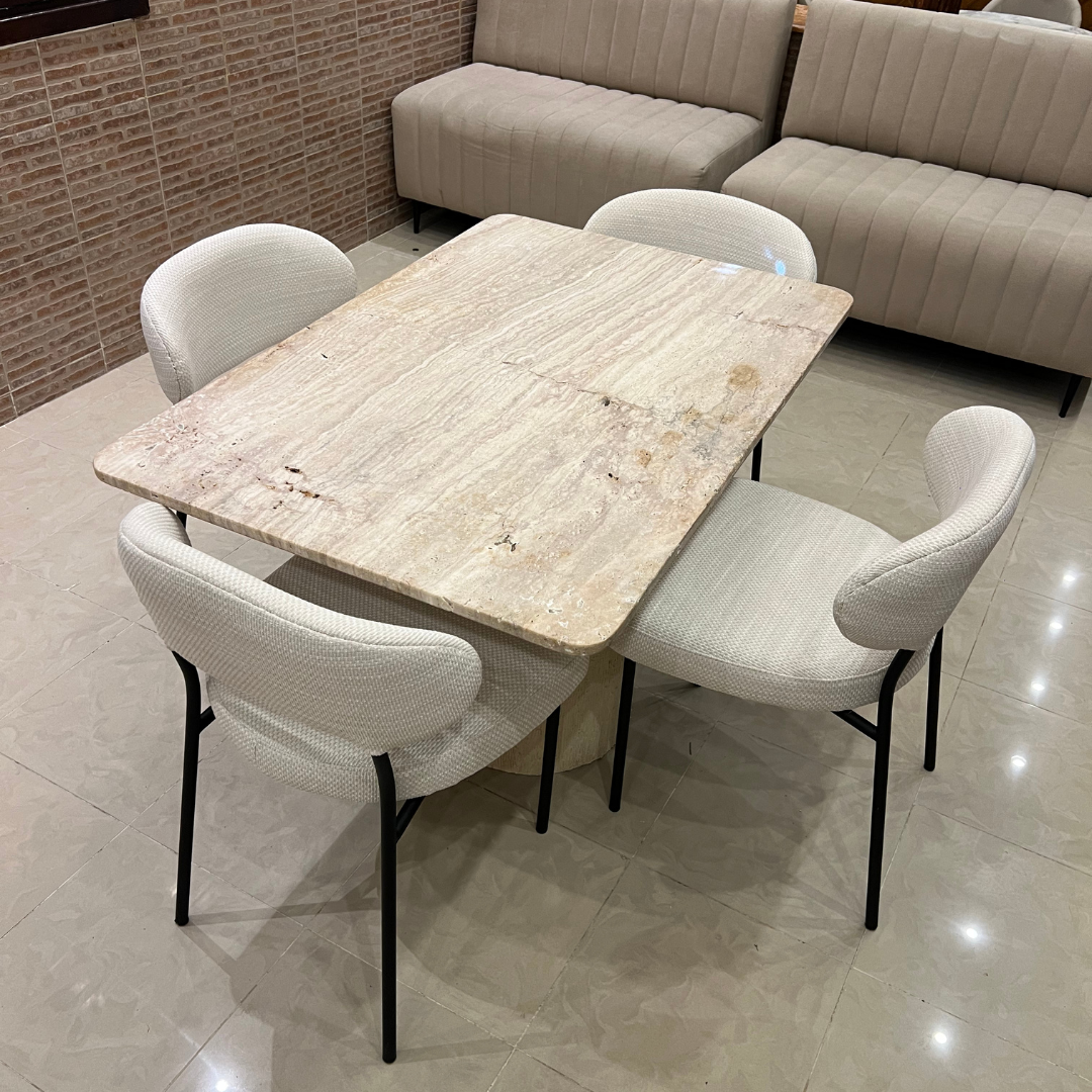 Table salle à manger en marbre avec 4 chaises