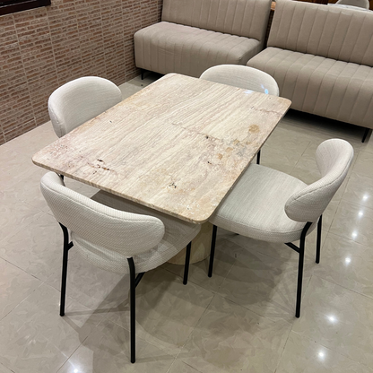 Table salle à manger en marbre avec 4 chaises