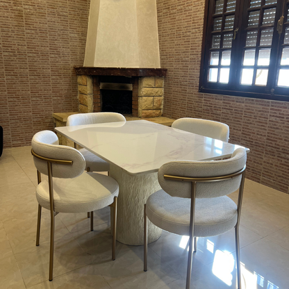 Table salle à manger en marbre avec 4 chaises