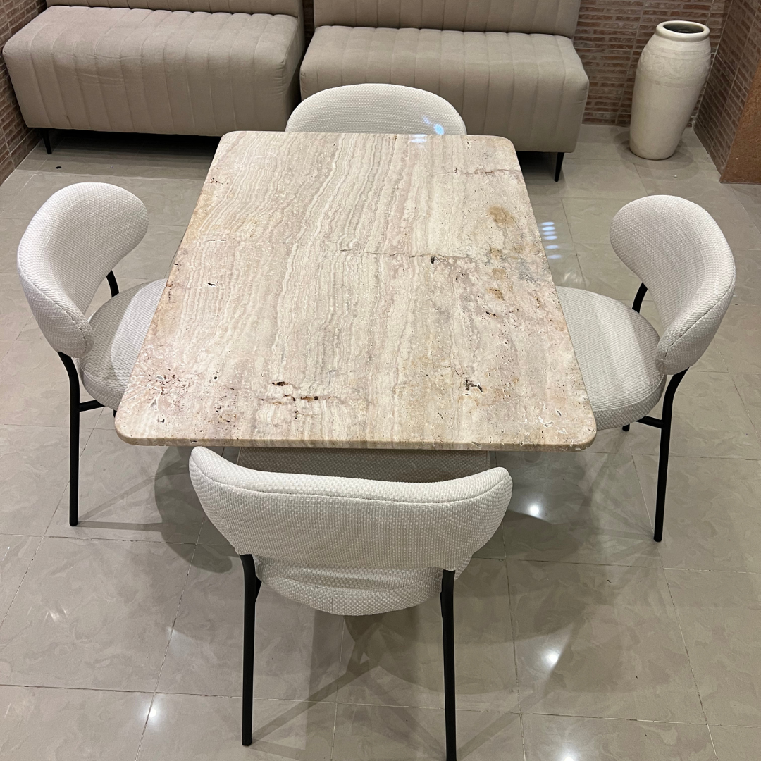 Table salle à manger en marbre avec 4 chaises