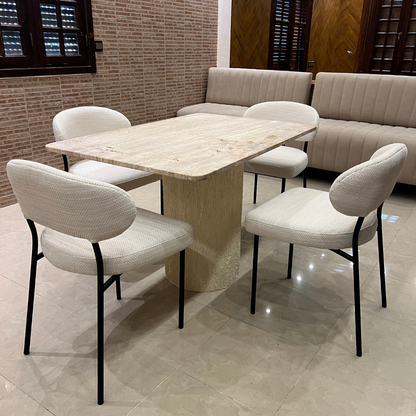 Table salle à manger en marbre avec 4 chaises