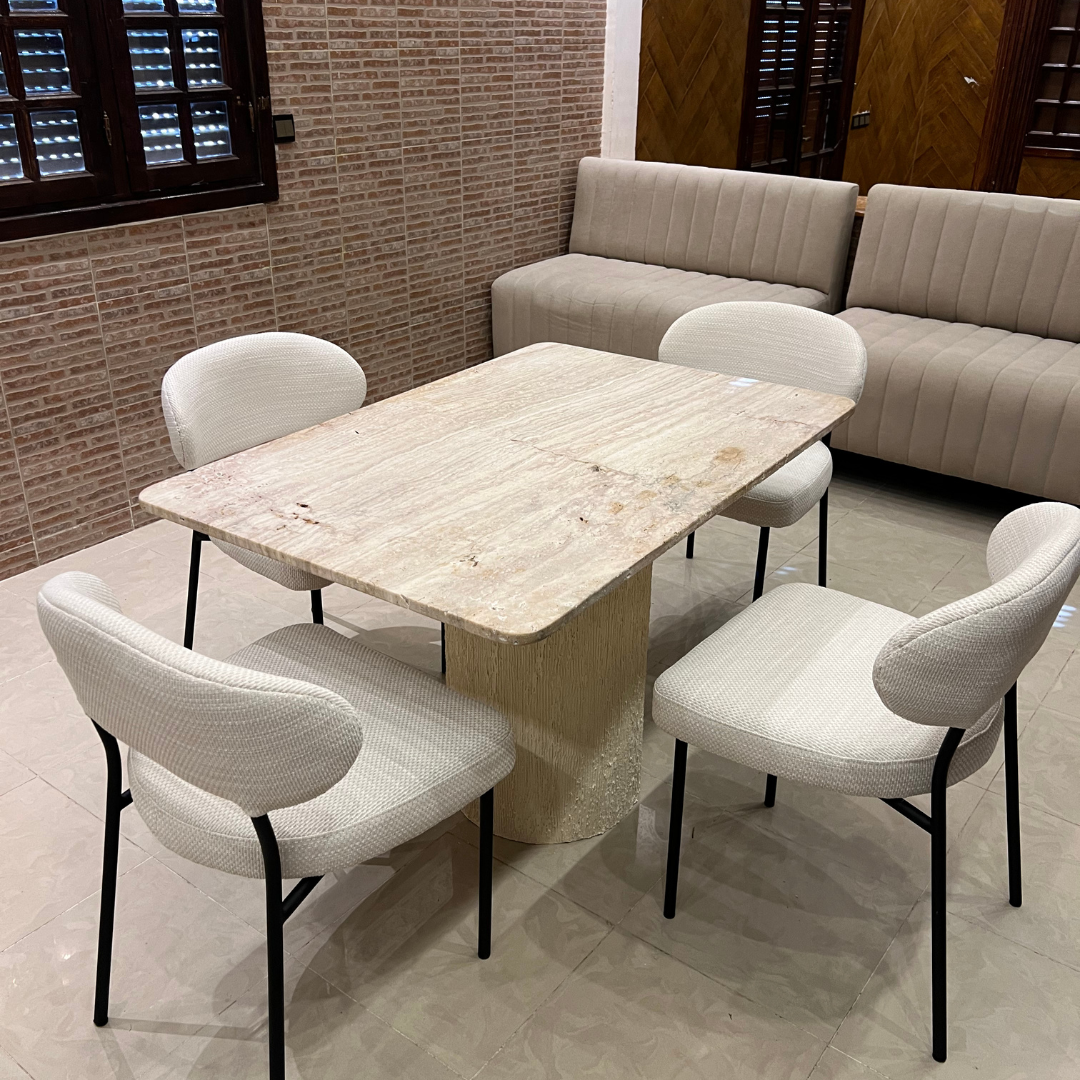 Table salle à manger en marbre avec 4 chaises