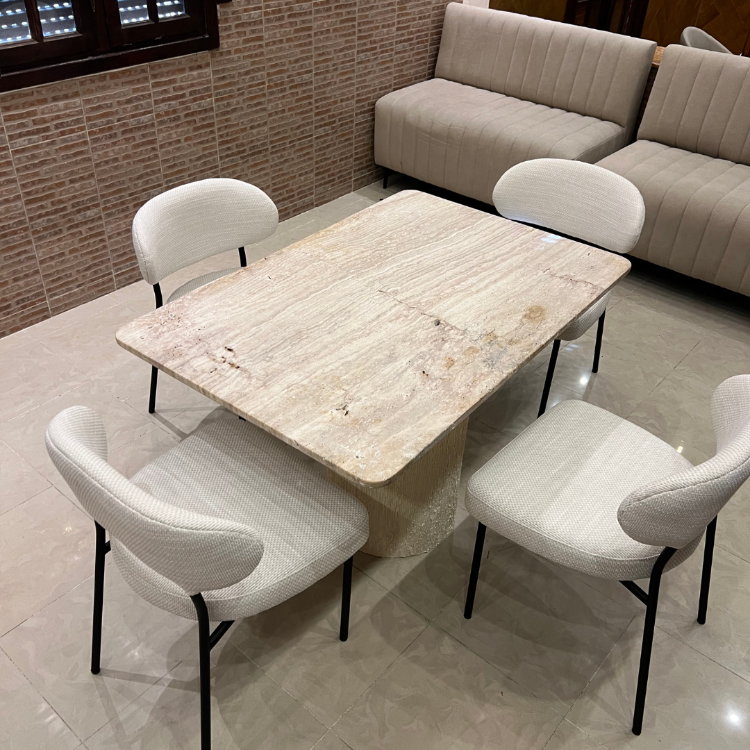Table salle à manger en marbre avec 4 chaises