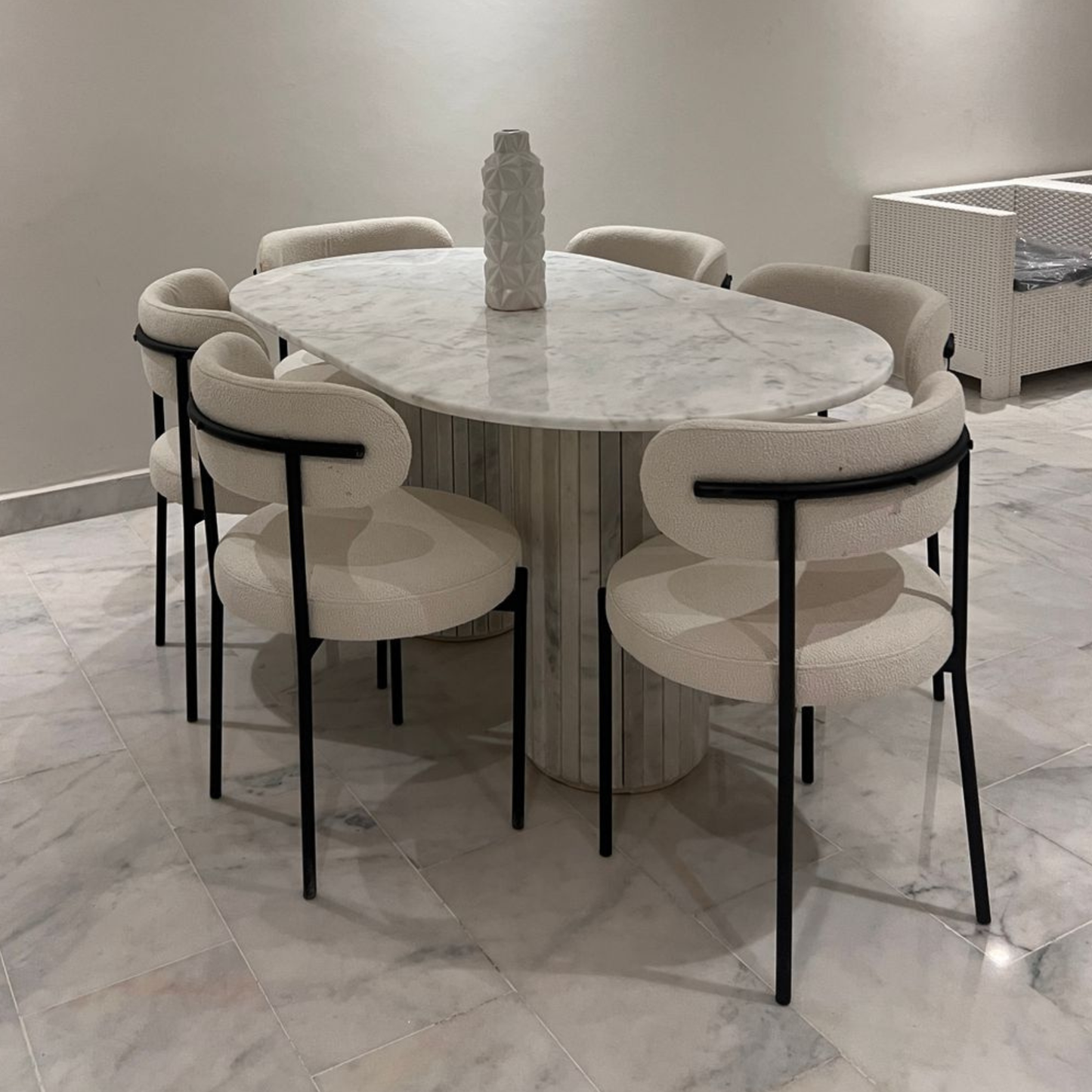 Table salle à manger en Marbre avec 6 chaises