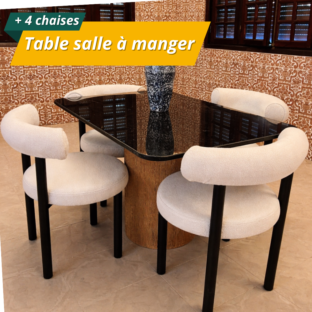 Table salle à manger en marbre avec 4 chaises