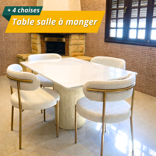 Table salle à manger en marbre avec 4 chaises