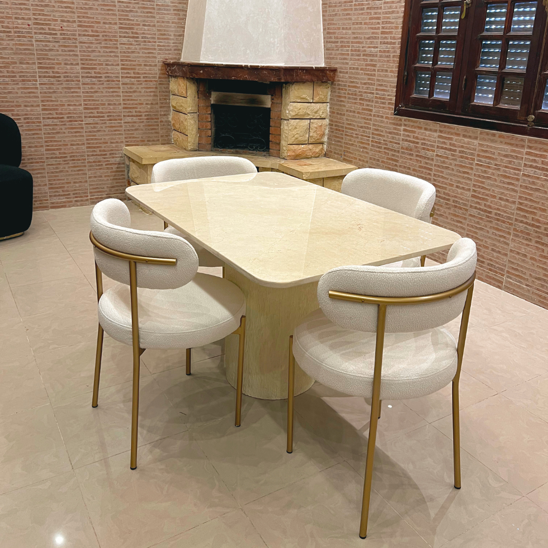 Table salle à manger en marbre avec 4 chaises