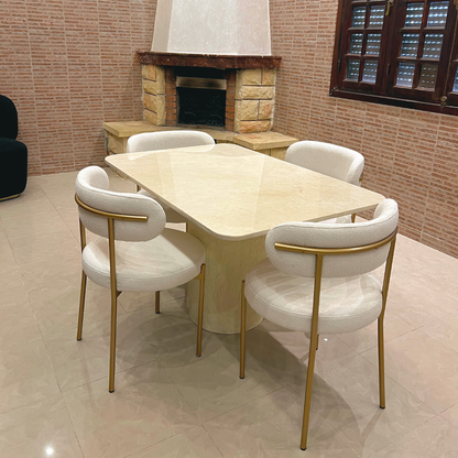 Table salle à manger en marbre avec 4 chaises