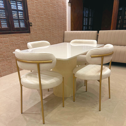 Table salle à manger en marbre avec 4 chaises