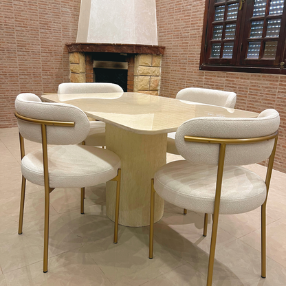 Table salle à manger en marbre avec 4 chaises