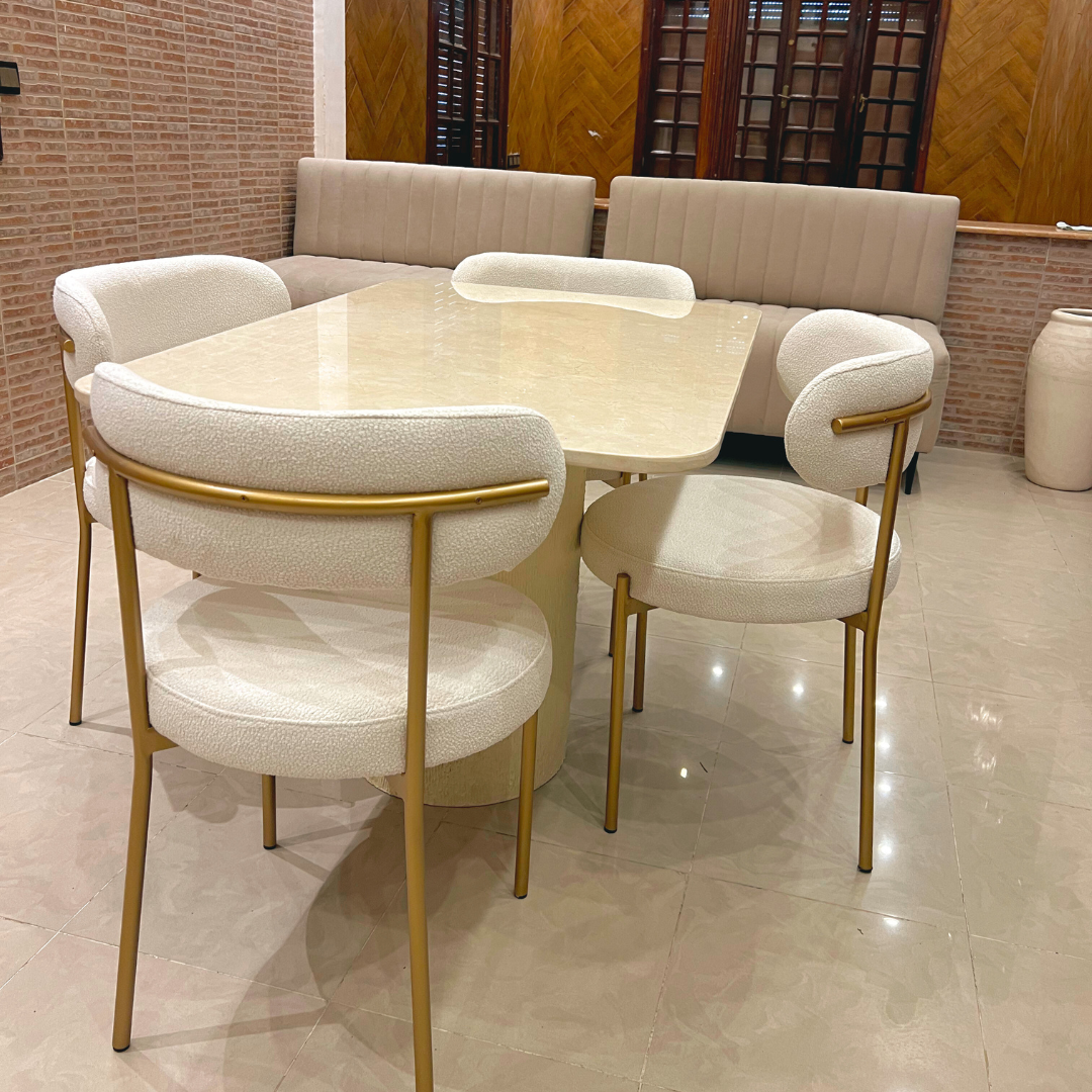 Table salle à manger en marbre avec 4 chaises