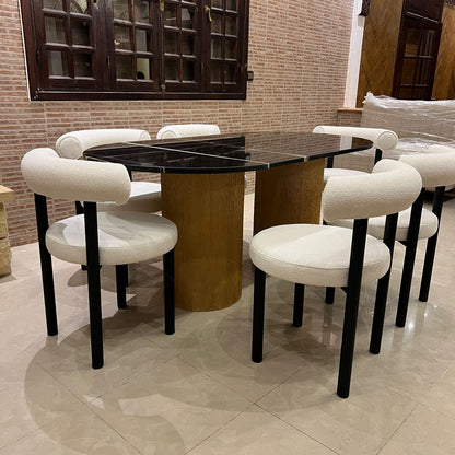 Table salle à manger en marbre avec 6 chaises