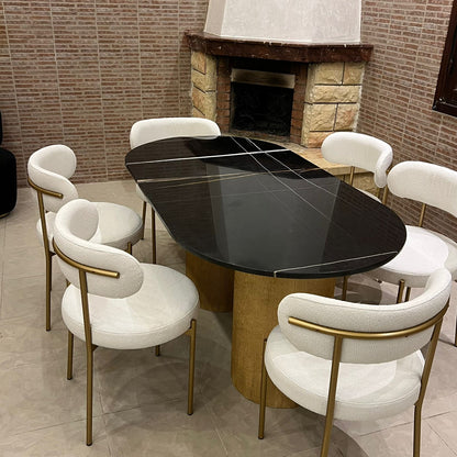 Table salle à manger en marbre avec 6 chaises